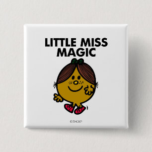 Miss Magic Zwarte briefing Vierkante Button 5,1 Cm