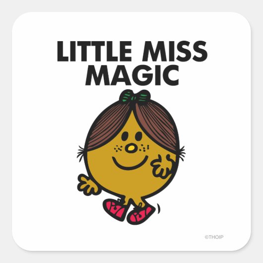 Miss Magic | Zwarte briefing Vierkante Sticker (Voorkant)