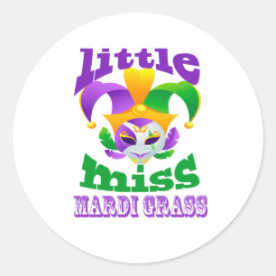 Miss Mardi Gras Ronde Sticker