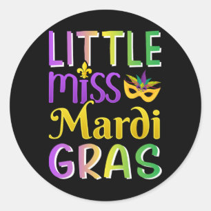 Miss Mardi Gras voor New Orleans kostuummeisje Ronde Sticker