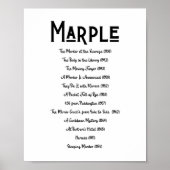 Miss Marple Book List Agatha Christie Bookish Lite Poster (Voorkant)