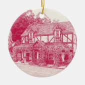 'Miss Marple's Tea Room' (frambozen) - Keramisch Ornament (Voorkant)