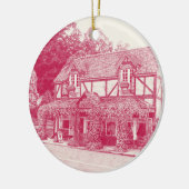 'Miss Marple's Tea Room' (frambozen) - Keramisch Ornament (Links)