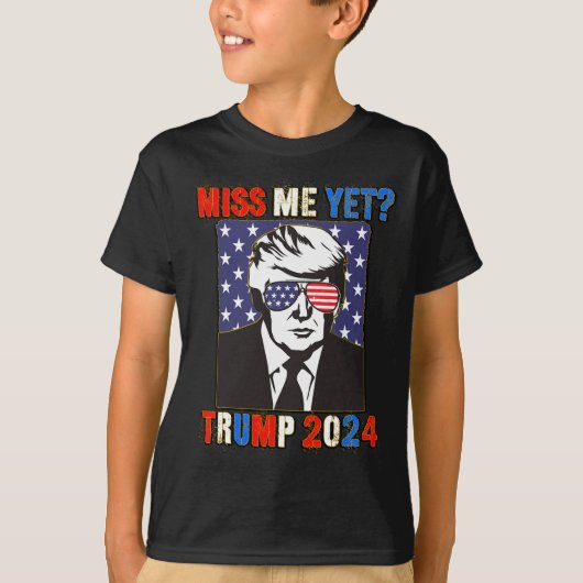 Miss Me Toch Trump 2024 Patriottisch 4 juli Trump T-shirt (Voorkant)