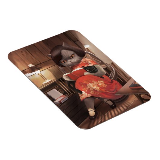 Miss Meow -  kattenleestijd Magneet (Rechterzijde)