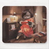 Miss Meow -  kattenleestijd Muismat (Voorkant)