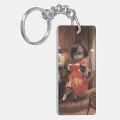 Miss Meow -  kattenleestijd Sleutelhanger (Voorkant Links)