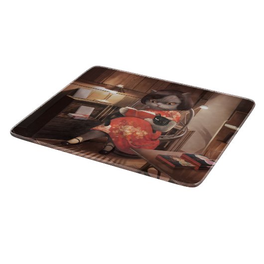 Miss Meow -  kattenleestijd Snijplank (Hoek)