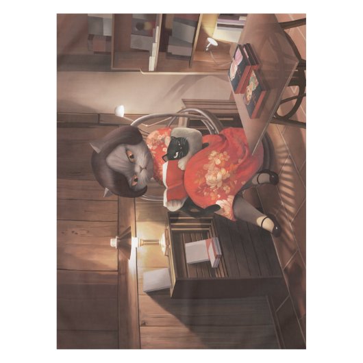 Miss Meow -  kattenleestijd Tafelkleed (Voorkant)