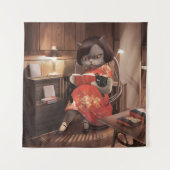 Miss Meow -  kattenleestijd Wandkleed (Voorkant)