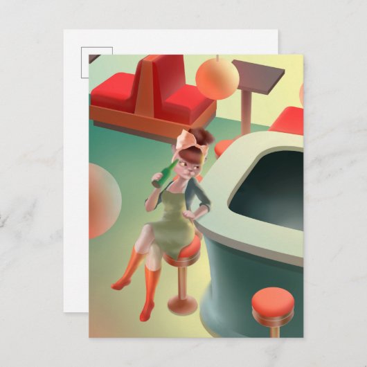 Miss Meow - Late Night Bar Series Aankondigingskaart (Voorkant / Achterkant)