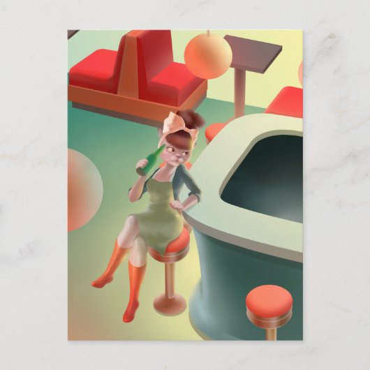 Miss Meow - Late Night Bar Series Aankondigingskaart (Voorkant)