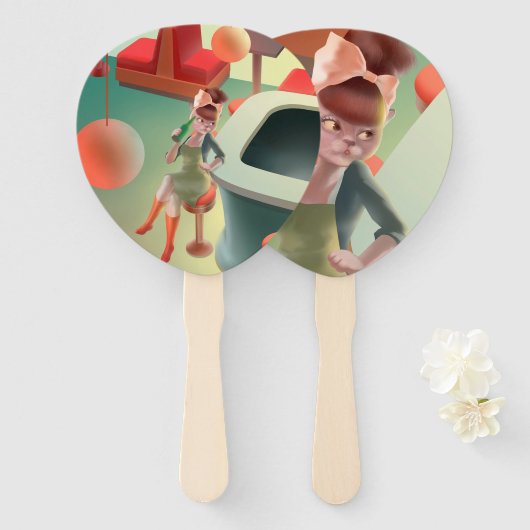 Miss Meow - Late Night Bar Series Handwaaier (Voorkant en achterkant)