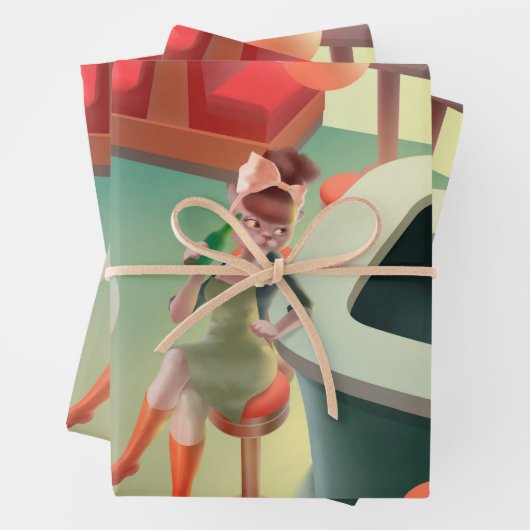 Miss Meow - Late Night Bar Series Inpakpapier Vel (In situ)