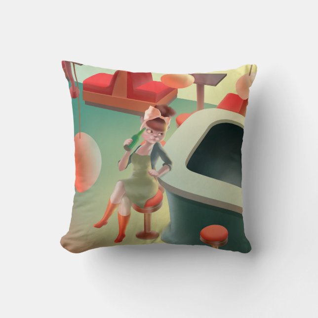 Miss Meow - Late Night Bar Series Kussen (Voorkant)