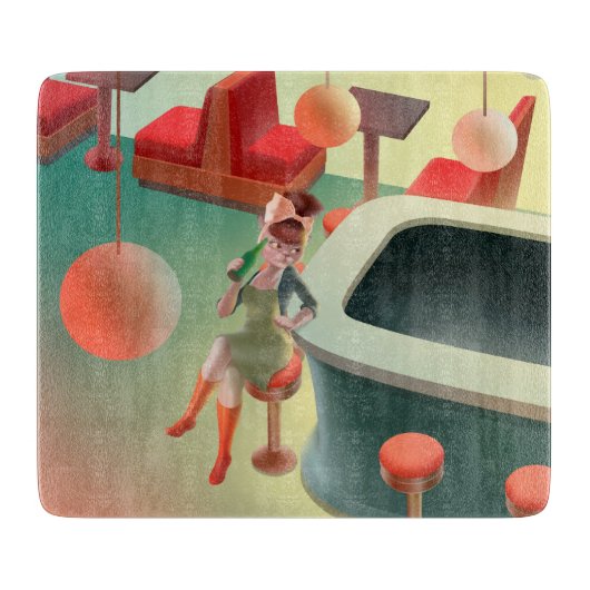 Miss Meow - Late Night Bar Series Snijplank (Voorkant)