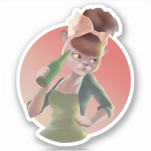 Miss Meow - Late Night Bar Series Sticker (Voorkant)