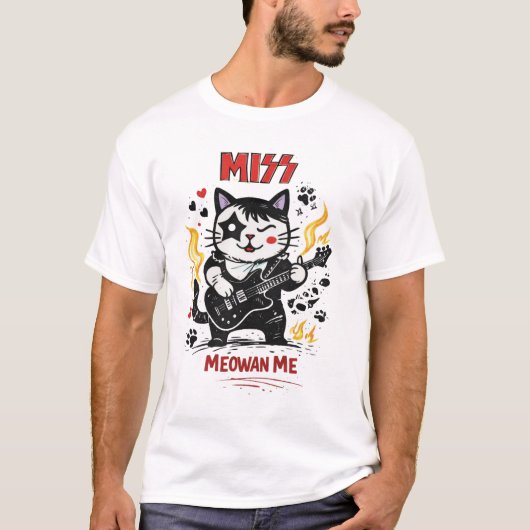 MISS – Meowan Me Rock Cat Parody T-shirt (Voorkant)