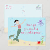 Miss Mermaid Dark Hair Bedankt Briefkaart (Voorkant / Achterkant)