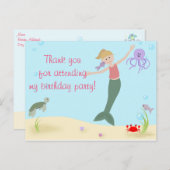 Miss Mermaid Party Dank u Briefkaart (Voorkant / Achterkant)