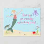 Miss Mermaid Party Dank u Briefkaart (Voorkant)