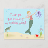 Miss Mermaid Party Dank u Briefkaart (Voorkant)