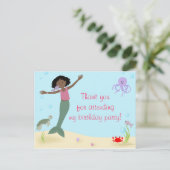 Miss Mermaid Party Dank u Briefkaart (Staand voorkant)