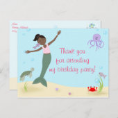 Miss Mermaid Party Dank u Briefkaart (Voorkant / Achterkant)