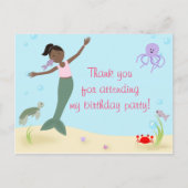 Miss Mermaid Party Dank u Briefkaart (Voorkant)