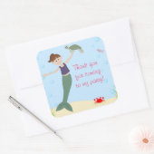 Miss Mermaid Party Matching Dank u Vierkante Sticker (Envelop)