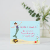 Miss Mermaid Party Uitnodiging (Staand voorkant)