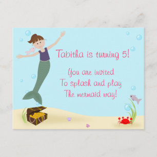 Miss Mermaid Party Uitnodiging