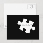 Miss mij toch? Briefkaart met puzzelstukjes (Voorkant / Achterkant)