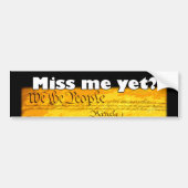 Miss mij toch? bumpersticker (Voorkant)