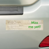 Miss mij toch? bumpersticker (Op auto)