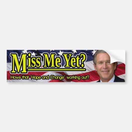 Miss mij toch? bumpersticker (Voorkant)