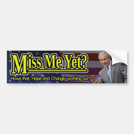 Miss mij toch? bumpersticker (Voorkant)