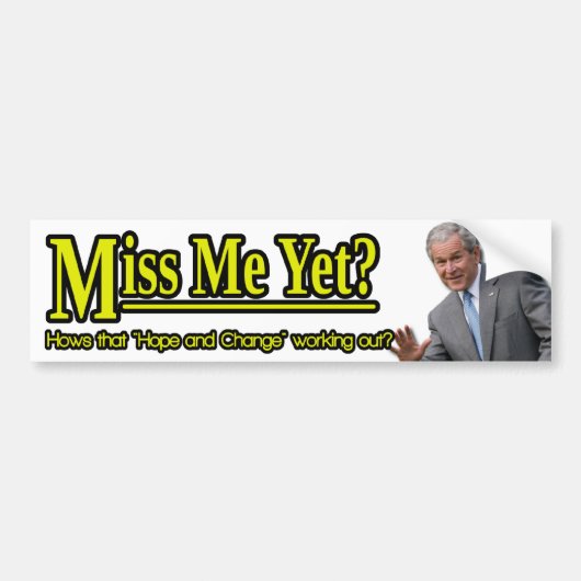 Miss mij toch? bumpersticker (Voorkant)