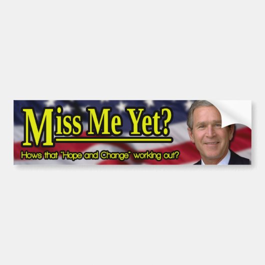 Miss mij toch? bumpersticker (Voorkant)
