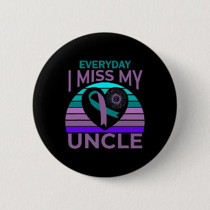 Miss Mijn Oom Hart Zonnebloem Suicide Awareness NL Ronde Button 5,7 Cm