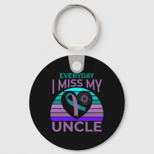 Miss Mijn Oom Hart Zonnebloem Suicide Awareness NL Sleutelhanger