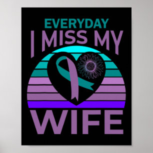 Miss mijn vrouw hart zonnebloem zelfmoord bewustzi poster