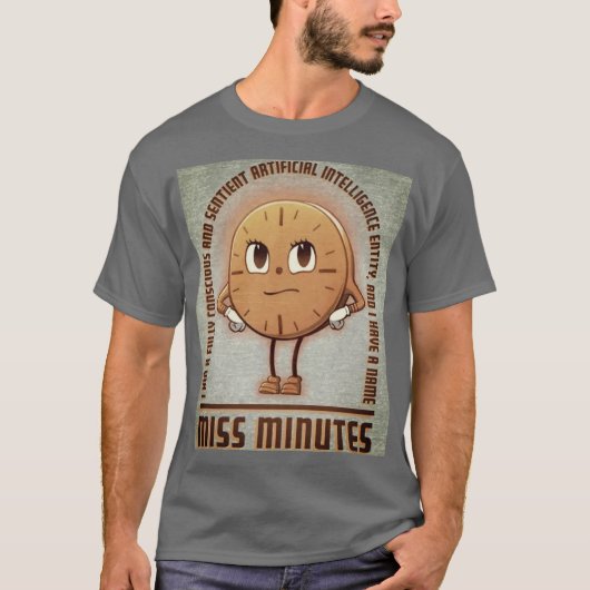 Miss Minutes AI Mascot grafisch T-shirt (Voorkant)
