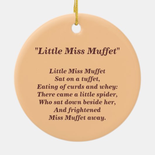 "Miss Miss Muffet" Keramisch Ornament (Achterkant)