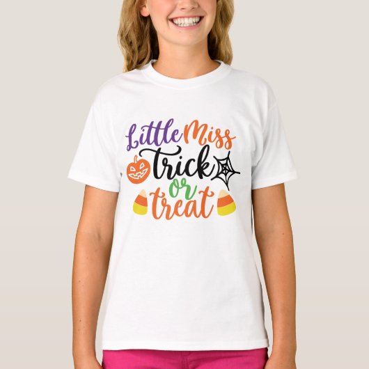 Miss Miss Trick or treat Fun Halloween T-shirt (Voorkant)