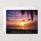 Miss Missing Sad Lonely Heart Broken Briefkaart (Voorkant / Achterkant)