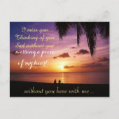 Miss Missing Sad Lonely Heart Broken Briefkaart (Voorkant)