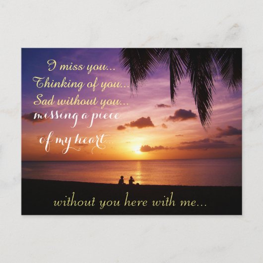 Miss Missing Sad Lonely Heart Broken Briefkaart (Voorkant)