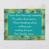 Miss Missing Sad Lonely Heart Broken Briefkaart (Voorkant)