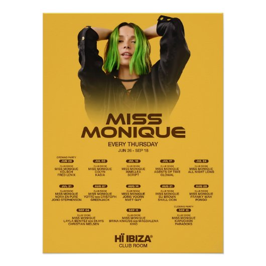 Miss Monique - Hï Ibiza - Club Perfect Poster (Voorkant)
